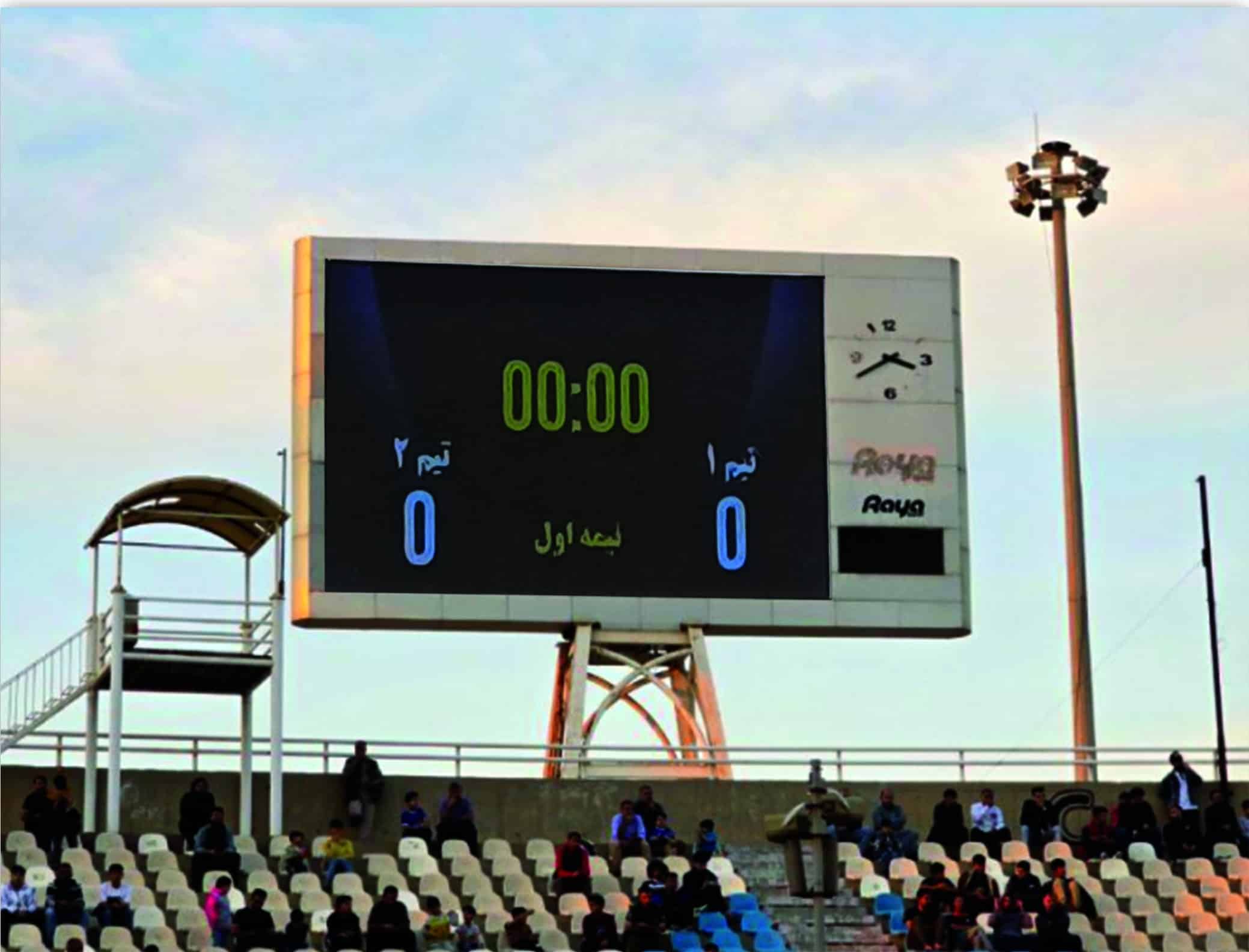 اسکوربرد ورزشگاه غدیر اهواز. اجرا توسط شرکت نواندیشان